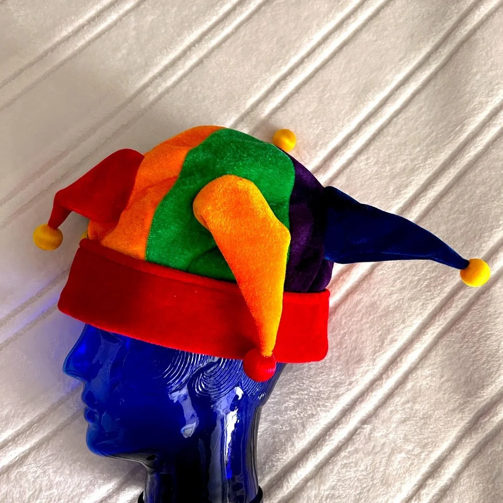 Mardi Gras Court Jester w/ Flashing Lights Red Yellow Blue Green